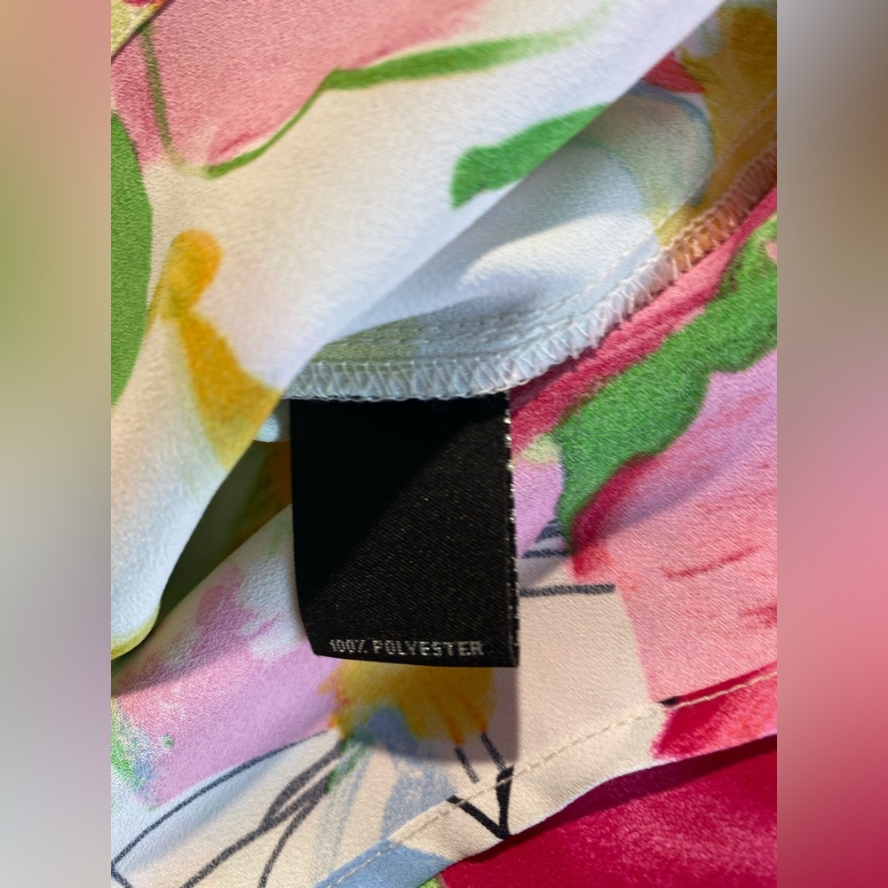 NEW Slim Factor Investments Kaleidoscope V Neck 3/4 Drape Sleeve Top $69 - Picture 6 of 10